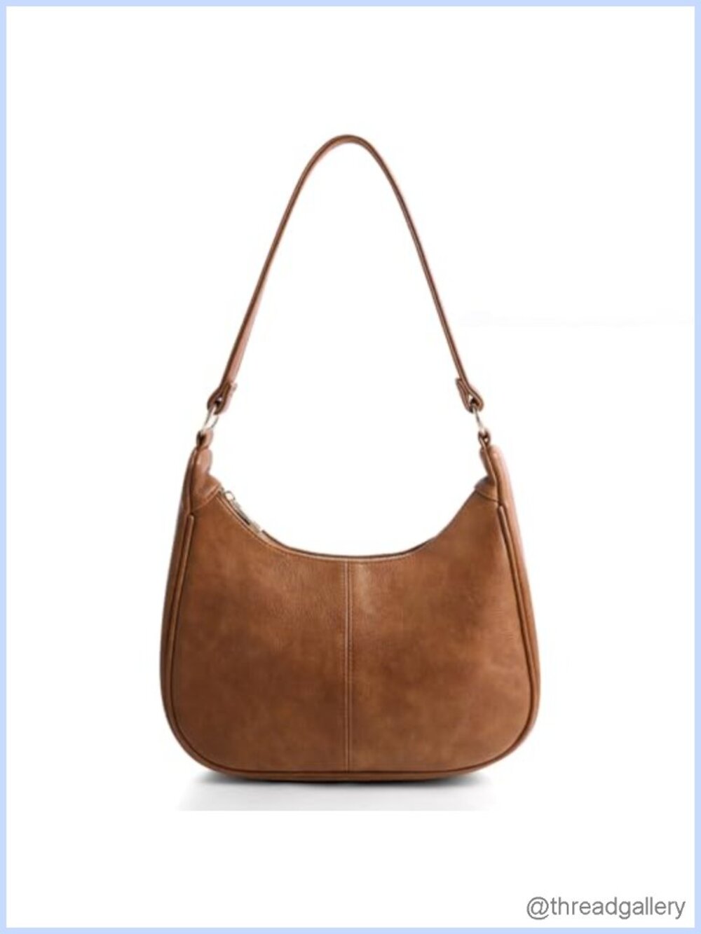 Soft Vegan Leather Hobo Shoulder Bag with Zippered Back Pocket